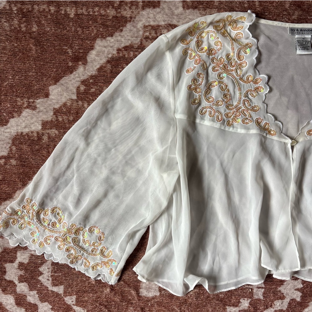 Vintage Embroidered sheer top - Picture 3 of 6